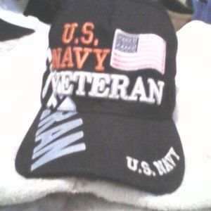 US Navy Veteran Navy, Orange, White Lt Blue Cap
